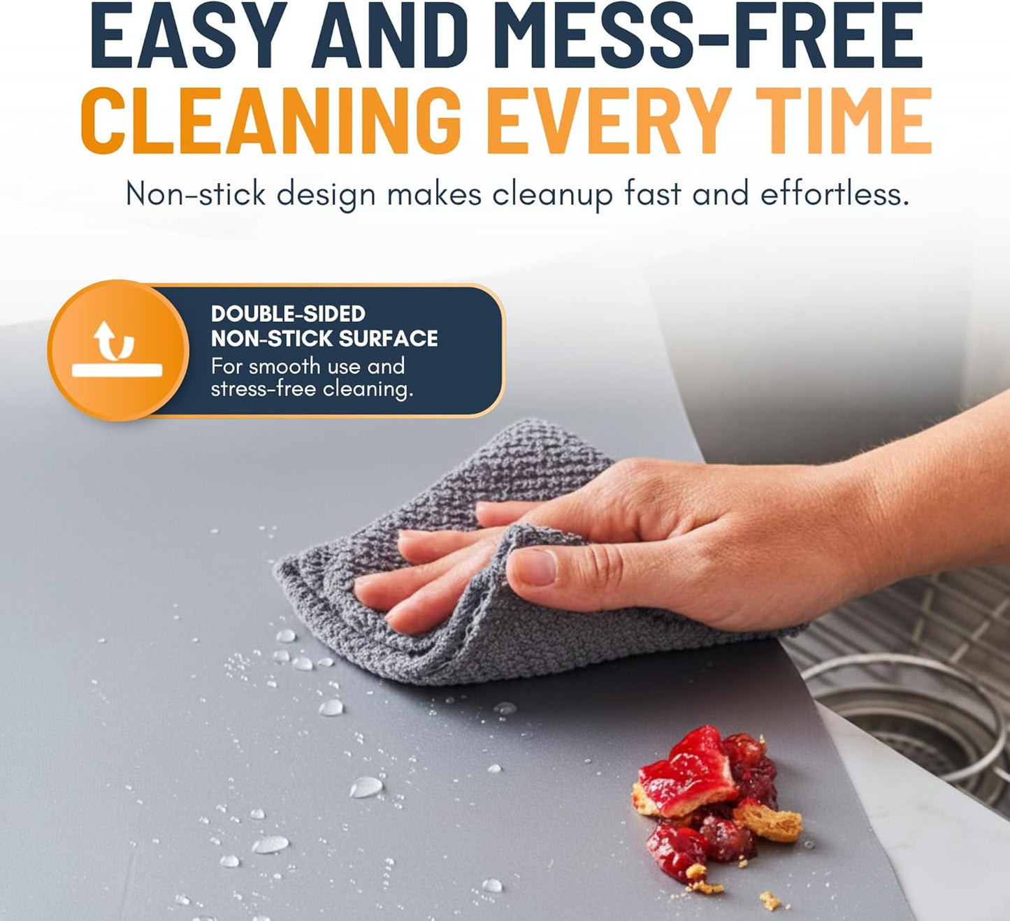 Oven Liners for Bottom of Oven - 2 Pack Large Heavy Duty Mats, 17”x25” Non-Stick Reusable Liner for Electric, Gas, Toaster Ovens, Grills - BPA & PFOA Free Kitchen Accessory to Keep Oven Clean (Black)
