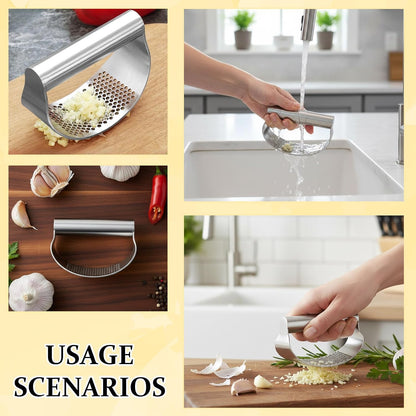 3pc Garlic Rocker, Garlic Press Rocker Set, Easy-to-Use Garlic Mincer for Cooking, Ideal for Small Hands and Weak Grip, Dishwasher Safe Kitchen Gadget