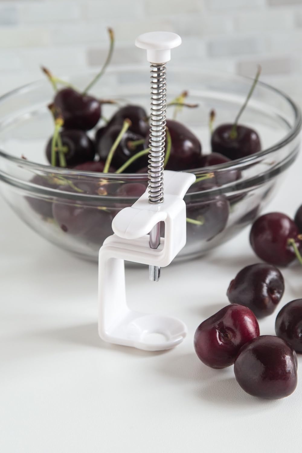 Fox Run Cherry and Olive Pitter, Plastic and Stainless Steel,White