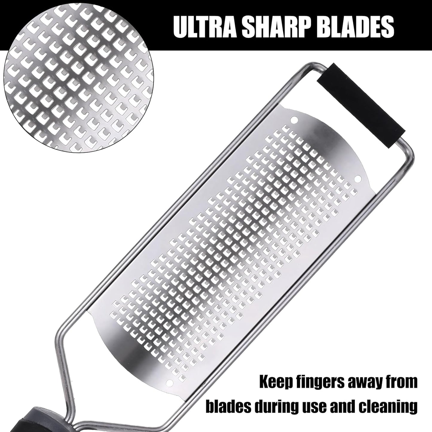 Zester Grater with Handle, Cheese Grater Handheld Lemon Zester Stainless Steel Graters for Kitchen Nutmeg Grater Citrus Zester Ginger Grater Tool for Cheese Spices Chocolate Zucchini Kitchen Gadgets