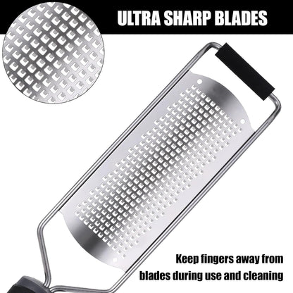 Zester Grater with Handle, Cheese Grater Handheld Lemon Zester Stainless Steel Graters for Kitchen Nutmeg Grater Citrus Zester Ginger Grater Tool for Cheese Spices Chocolate Zucchini Kitchen Gadgets