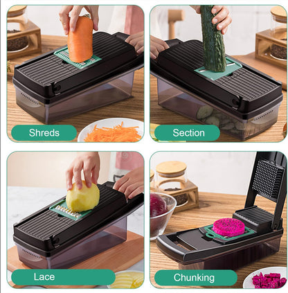 Vegetable Chopper, Food Shredder with Container, Mandoline Slicer, Cheese Grater, Veggie Dicer Slicer Cutter, Egg white separator,Includes Bonus hand protector& Kitchen Gadgets