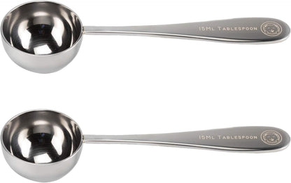 Honey Bear Kitchen 5 ml Teaspoon Measuring Scoop Spoons, Polished Stainless Steel, Set of 2