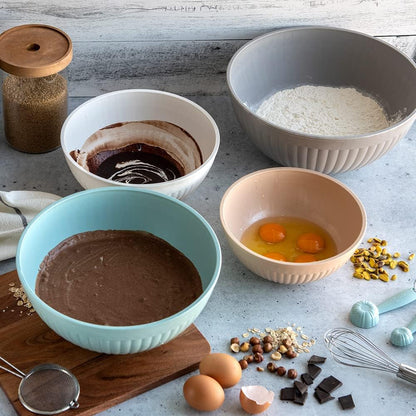 Nordic Ware Prep and Serve Mixing Bowls Set, 3-Piece, Earth-Tones