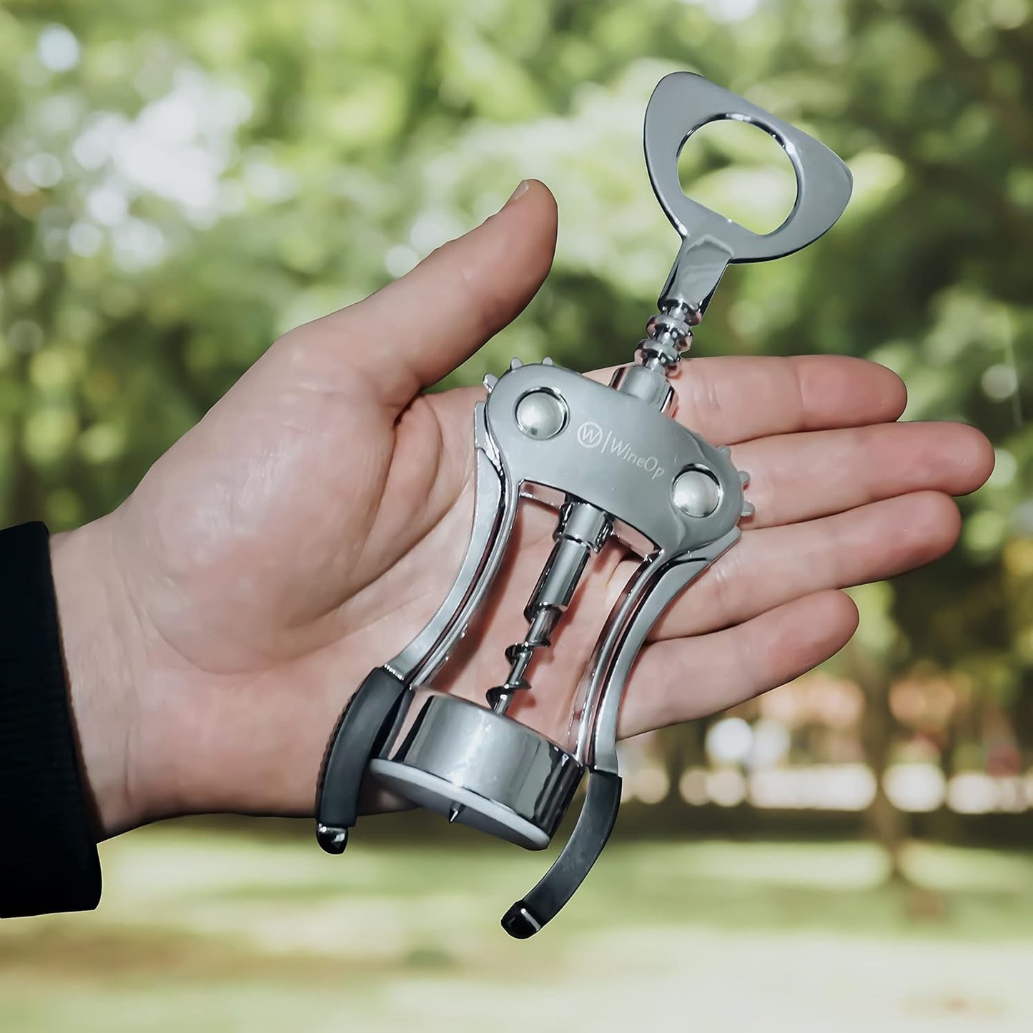 WineOp Professional Winged Wine Bottle Opener Corkscrew Beer Bottle Opener | Premium Wing Wine Opener Cork Screw for Home Kitchen Restaurant Bar Waiters Bartenders Multifunctional Easy Use Cork Opener
