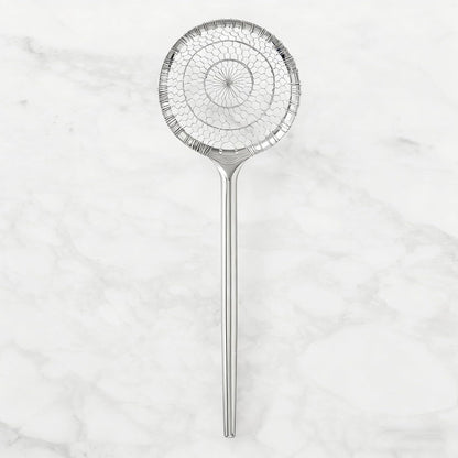 Solid 18/10 Stainless Steel Spider Strainer, 5 Inch Wire Mesh Wok Skimmer Spoon for Cooking and Stir-Frying