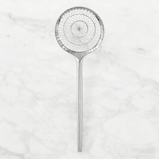 Solid 18/10 Stainless Steel Spider Strainer, 5 Inch Wire Mesh Wok Skimmer Spoon for Cooking and Stir-Frying
