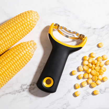 Corn Prep Peeler, Y-Shape Corn Kernel Remover Tool with Japanese Stainless Steel Blade and Non-Slip Ergonomic Handle, Quick Safe Corn on the Cob Stripper Peeler for Kitchen Fresh Corn Prep