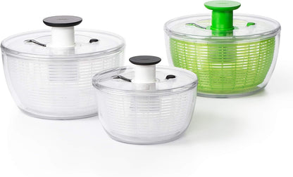 OXO Good Grips Salad Spinner - Large, Green Lettuce & Fruit Washer, BPA-Free, Easy One-Hand Pump