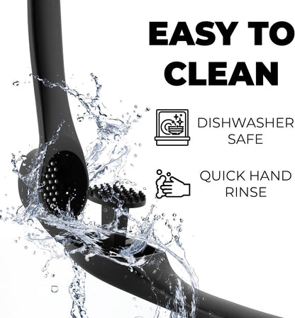 Zulay Kitchen Premium Garlic Press Set - Rust Proof Professional Garlic Mincer Tool - Easy-Squeeze, Easy-Clean with Soft, Ergonomic Handle - Silicone Garlic Peeler & Brush (Silver)
