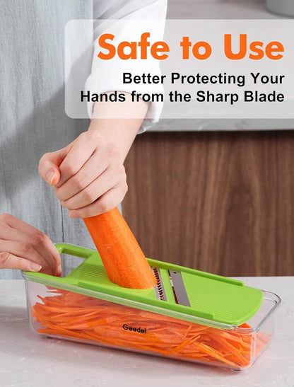 Geedel Professional Mandoline Slicer for Kitchen, Multi Purpose Vegetable Slicer Cutter, Vegetable Cutter Onion Cutter for Veggie Fruit Cheese
