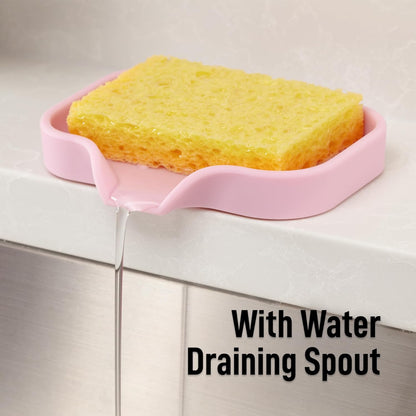 Zulay Kitchen (9x3.5in Sponge Holder for Kitchen Sink - Flexible Heavy-duty Multipurpose Sink Caddy - Counter Organizer for Kitchen, Bathroom, Makeup, Trinkets & More! (Grey)