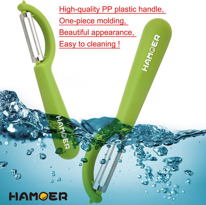 2-Pack Peeler Set - Swivel and Julienne For Veggie,Fruit, Potato,Carrot,Apple,Ultra Sharp Stainless Steel Blades,Integrated modern minimalist handle