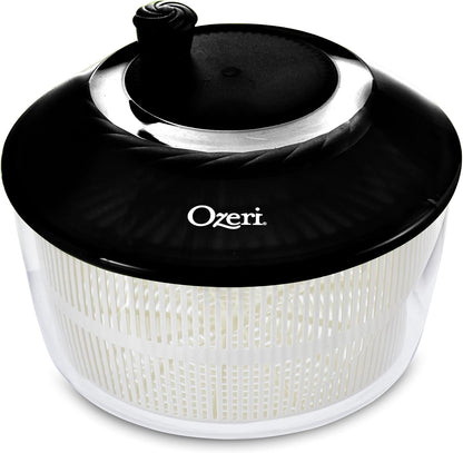 Ozeri Italian Made Fresca Salad Spinner and Serving Bowl, BPA-Free, Green, 4.4 qt