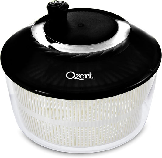 Ozeri Italian Made Fresca Salad Spinner and Serving Bowl, BPA-Free, Green, 4.4 qt