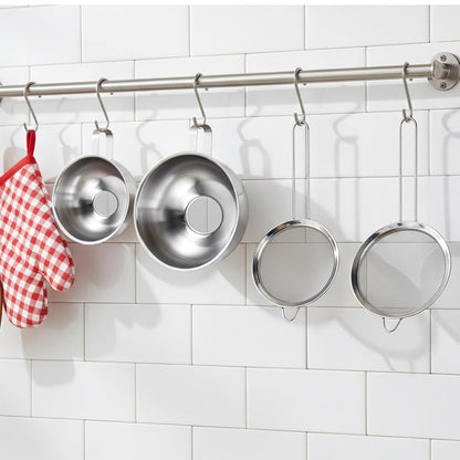 4 Pieces Stainless Steel Funnels with Fine Mesh Strainer, 2 Size Kitchen Canning Funnels Food Can Drainer Strainer with Handle