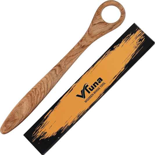 Wooden Danish Dough Whisk, Bread Whisking Tool for Mixing Sourdough, Egg and Flour Mixer Whisk, Traditional Bread Baking Tools and Supplies, Hardwood Cooking Spoons.