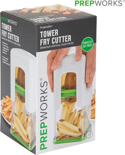 PrepWorks Tower Fry Cutter – Heavy-Duty Potato Cutter for Perfect Fries, Easy-to-Use, Stainless Steel Blades, BPA-Free