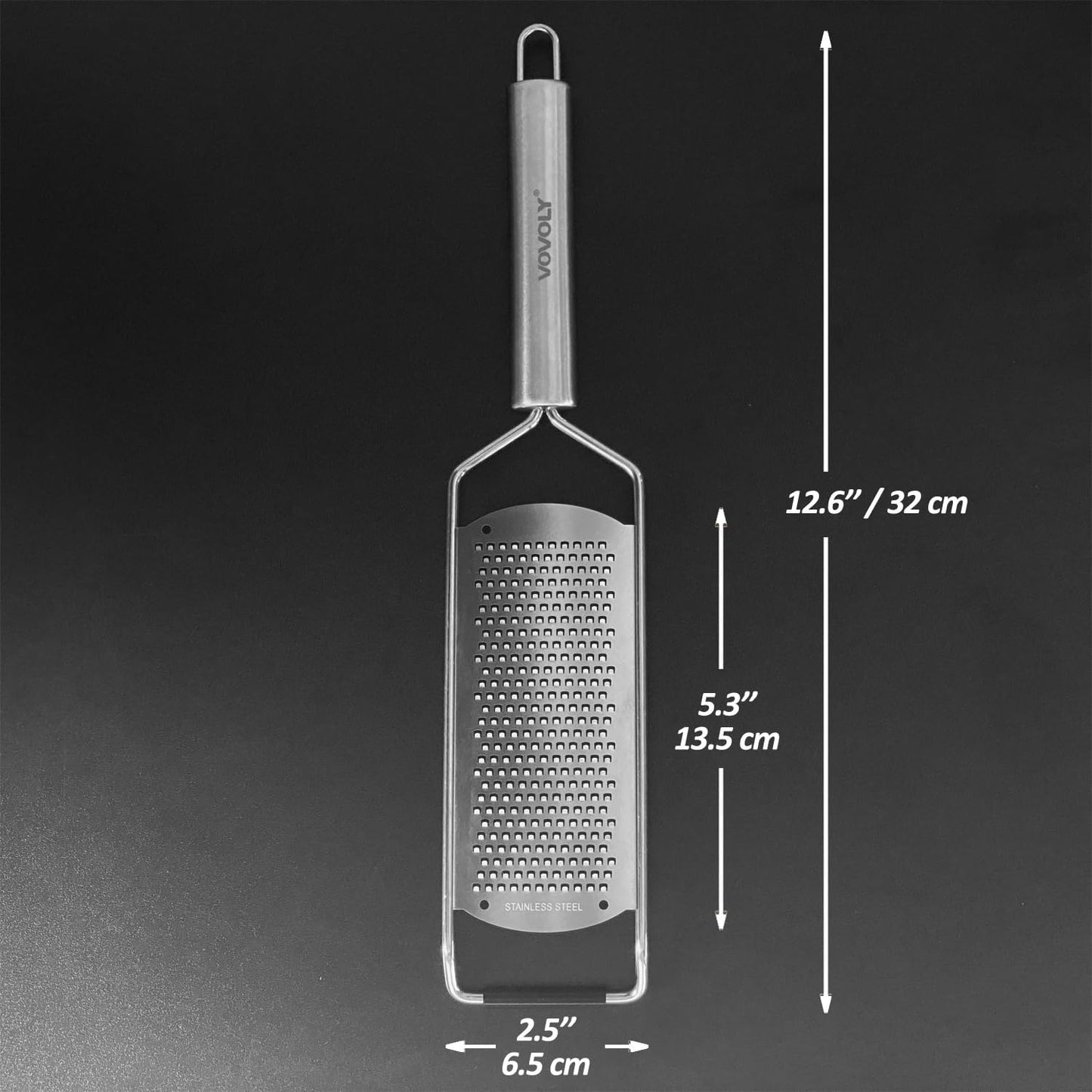 Professional Zester Grater Extra Coarse for Potato, Zucchini, Carrot, Apple, Cabbage and Cheese, Kitchen Grater with Razor-Sharp Stainless Steel Blade (Extra Coarse)