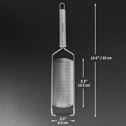 Professional Zester Grater Extra Coarse for Potato, Zucchini, Carrot, Apple, Cabbage and Cheese, Kitchen Grater with Razor-Sharp Stainless Steel Blade (Extra Coarse)