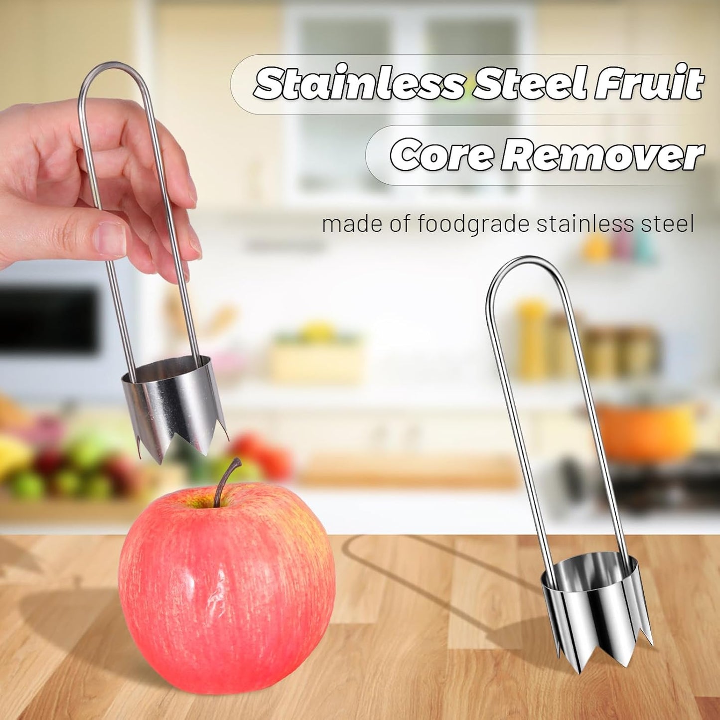 JJUNW Apple Corer, Stainless Steel Apple Core Remover Tool, Pineapple Corers And Slicer Bell Pepper Corers, Kitchen Gadgets Pepper Seed Corer Remover for Vegetable Fruit(1Pcs)