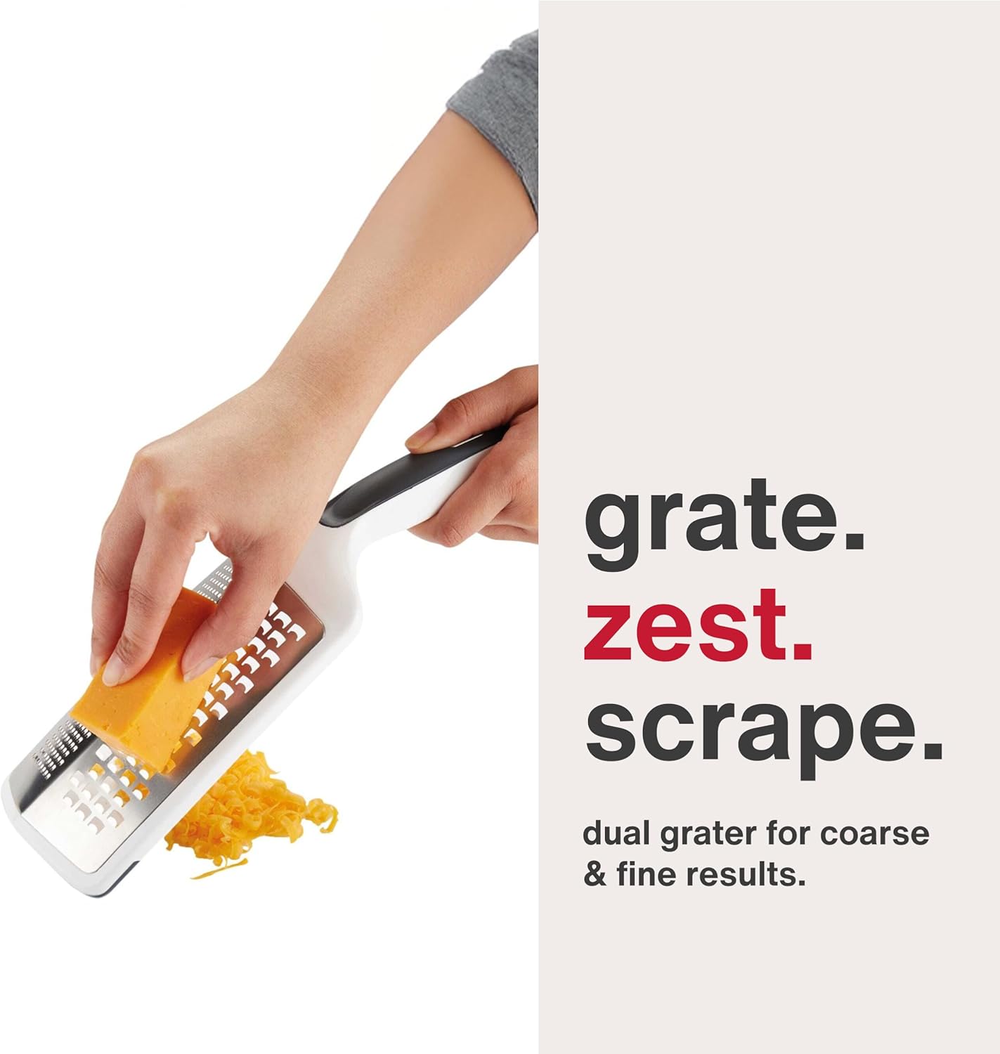 Zyliss Fine Grater and Zester - Handheld Grater with Stainless Steel Blade & Wheat Straw Handle - Ideal for Hard Cheese, Chocolate, Fruit, Vegetables, & More - Protective Cover Doubles as Scraper