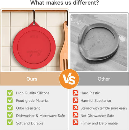 SOPHICO Silicone Replacement Lids for Pyrex Sculpted Glass & Tinted Glass Bowls Mixing Bowls（4 size）