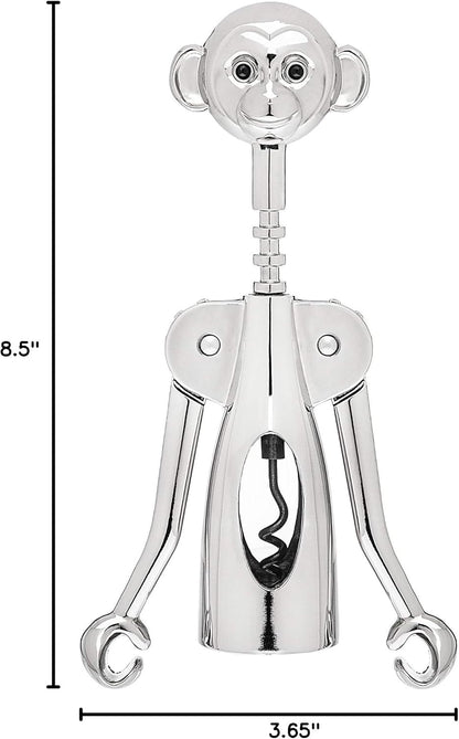 Godinger Monkey Head Corkscrew Wine Cork Bottles Opener and Beer Cap Remover