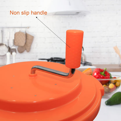 CLIVIA 5 Gal/20 Qt Large Commercial Salad Spinner Jumbo Manual Lettuce Dryer-Dries up to 7 Heads of Lettuces