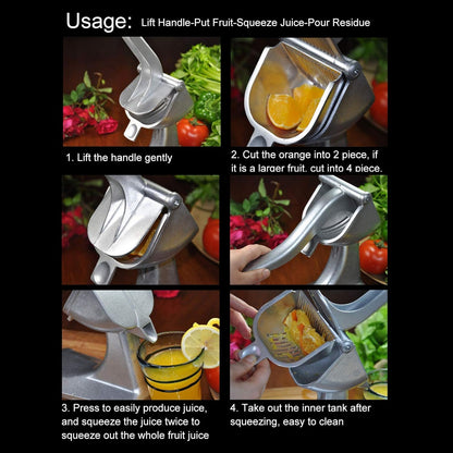 Stainless Steel Manual Fruit Juicer,Multifunction Mini Lemon Squeezer Juicer Citrus Manual Juicer Press,Easy, Juicer Extractor Tool for Lemon Orange Citrus Vegetable