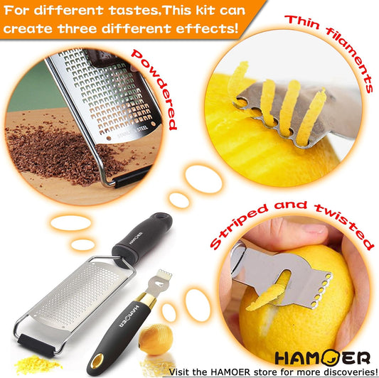 Lemon Citrus Zester Tool Cheese Grater for kitchenaid-Multipurpose grooved channel knife scraper,Stainless steel blade and ergonomically designed curved handle