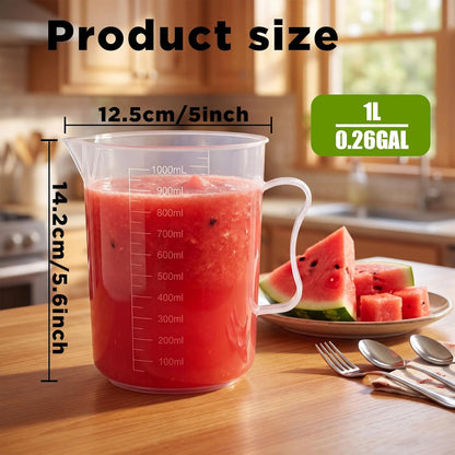 ASEVAT 3-Piece Liquid Measuring Cups Set, 100ml 300ml 1000ml Clear Plastic Measuring Cup with Spout, BPA Free Nesting Measuring Tools for Kitchen Cooking & Baking