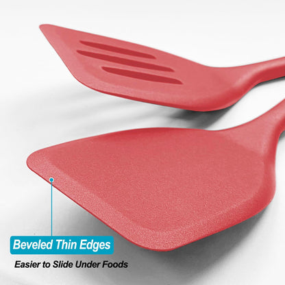 Silicone Spatula Turner Set, High Heat Resistant Spatulas with Seamless One Piece Design, Nonstick Rubber Flippers Utensils for Baking & Cooking,BPA-Free, Starry Blue,11IN