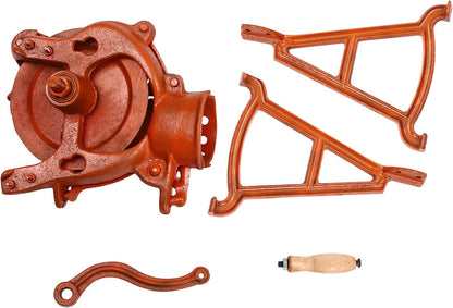 Manual Corn Thresher Hand Corn Sheller with Wooden Handle, Hand Corn Sheller Heavy Duty Shelling Machine Corn Thresher & Peeling Peeler Corn Cob Stripper Tool (orange)