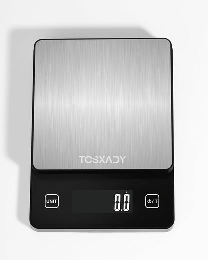 Food Scale, 11lb Digital Kitchen Scale with 6 Units LCD Display and Tare Function,Compact Design for Baking,Healthy Cooking,Meal Prep, 304 Stainless Steel