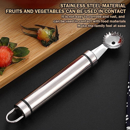 Stainless Steel Strawberry Huller and Tomato Stem Corer Tool Cherry Tomatoes Stem Remover, Dishwasher Safe Fruit and Vegetable Corers (Silver)