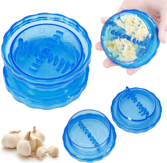 Transparent Garlic Twist Press Non-Slip Mincer and Peeler, Kitchen Gadget Press for Mincing Garlic, Onions, Gingers, Fruits, and Salad