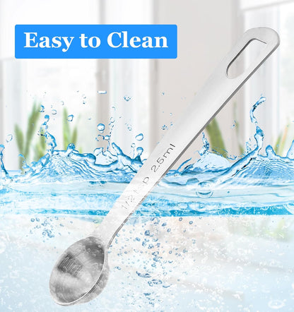 1/2 Teaspoon Measuring Spoons, 3Pcs Stainless Steel Short Design Kitchen Tools for Precise Cooking Baking Spices Measurement, 2.5ml
