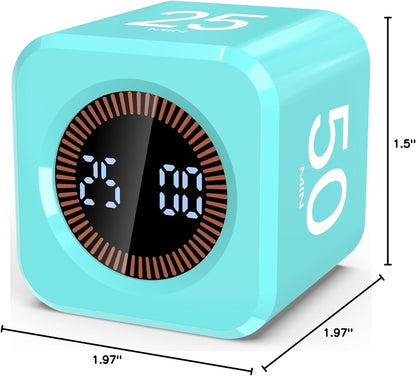 Digital Pomodoro Timer Cube 5/10/25/50min, Visual Productivity Flip Timer for Kids Classroom Desk, Custom Countdown, Silent and Sound Mode for ADHD Study Work Game Kitchen (Orange)