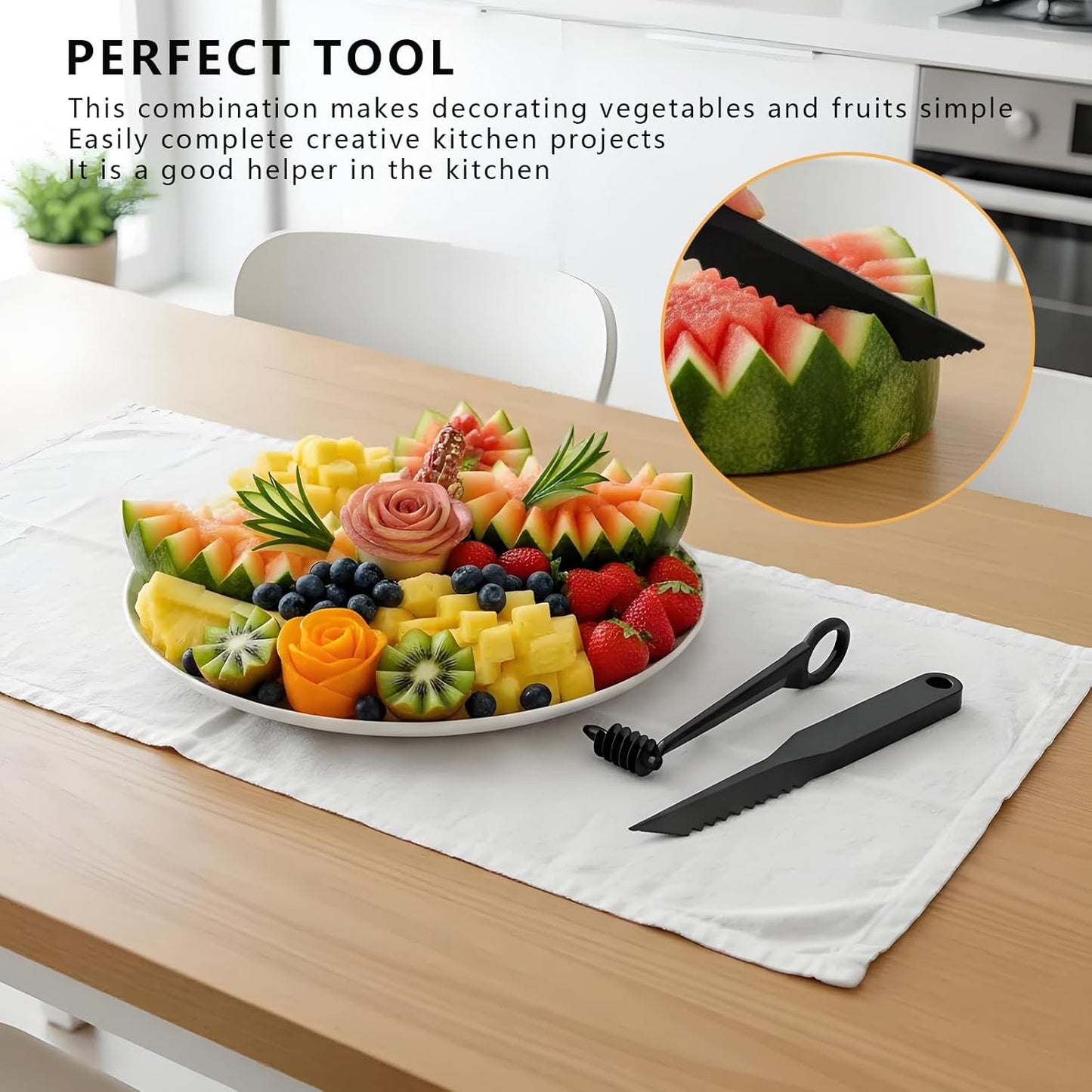 Spiral & V-Shaped Fruit Cutter Set - Manual Vegetable Spiralizer and Julienne Peeler for Healthy Zoodles, Curly Fries - Kitchen Gadget for Spiral, Straight & Wavy Cuts