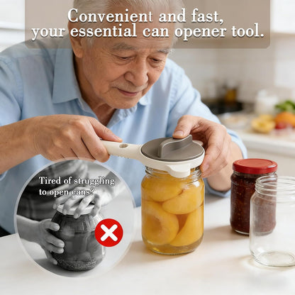 2PCS Adjustable Stainless Steel Jar Opener, Manual Can Opener for Arthritis Hands, Multifunctional Bottle Opener & Lid Gripper, Kitchen Gadgets for Seniors