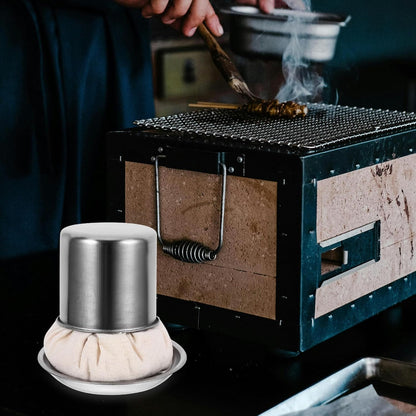DOITOOL Pancake Grease Brush, Oil Brush for Cooking, BBQ Grill Oil Applicator Cooking Accessory Mop Tools Wiper (with Tray) Crepe Spreader Basting Sauce Pancakes Tools