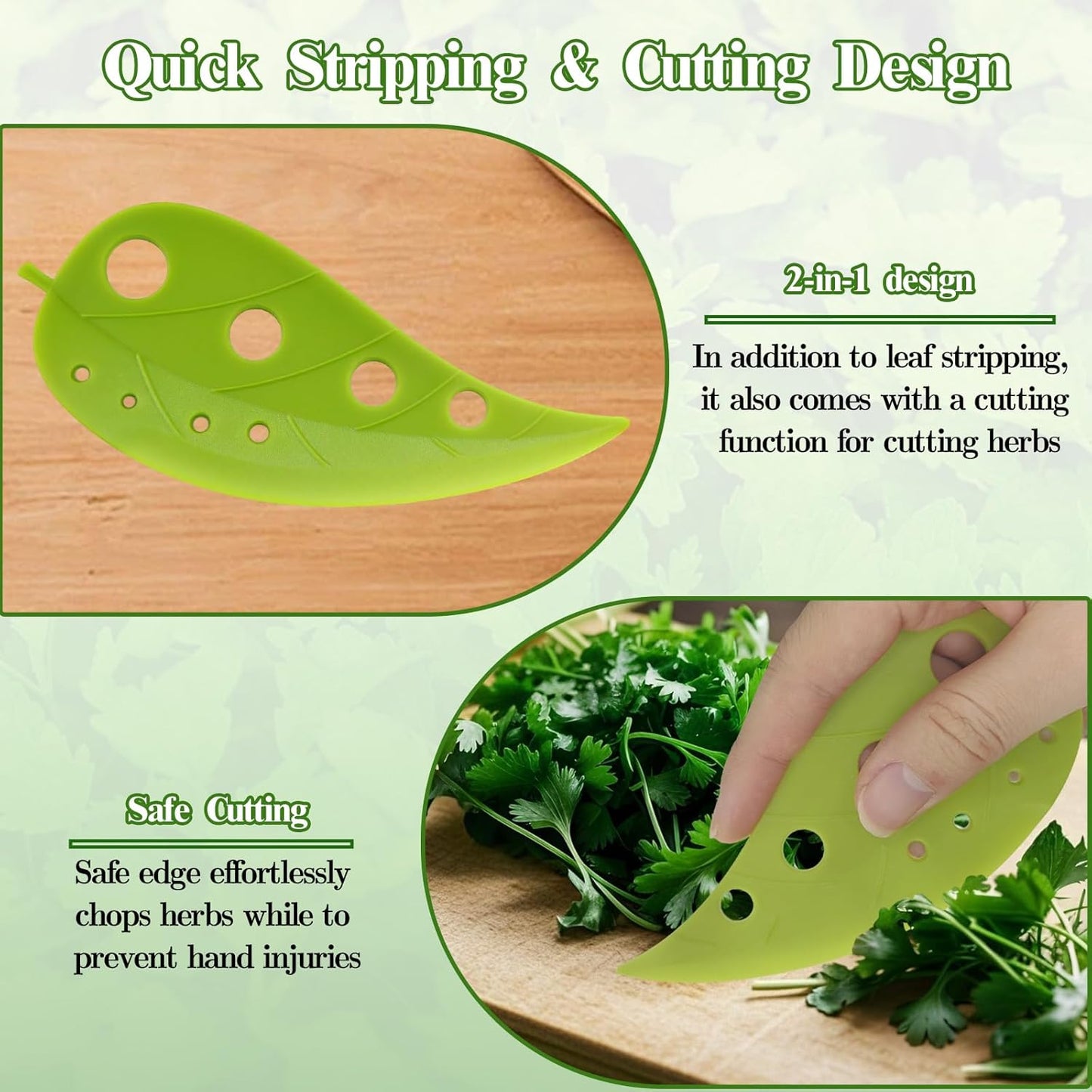 Premium Herb Stripper, Kitchen Herbs Leaf Stripping Tool, Herb Stripper Tool, Herb Leaf Peeler for Collard Greens Thyme Basil Rosemary Stripper, Dishwasher Safe