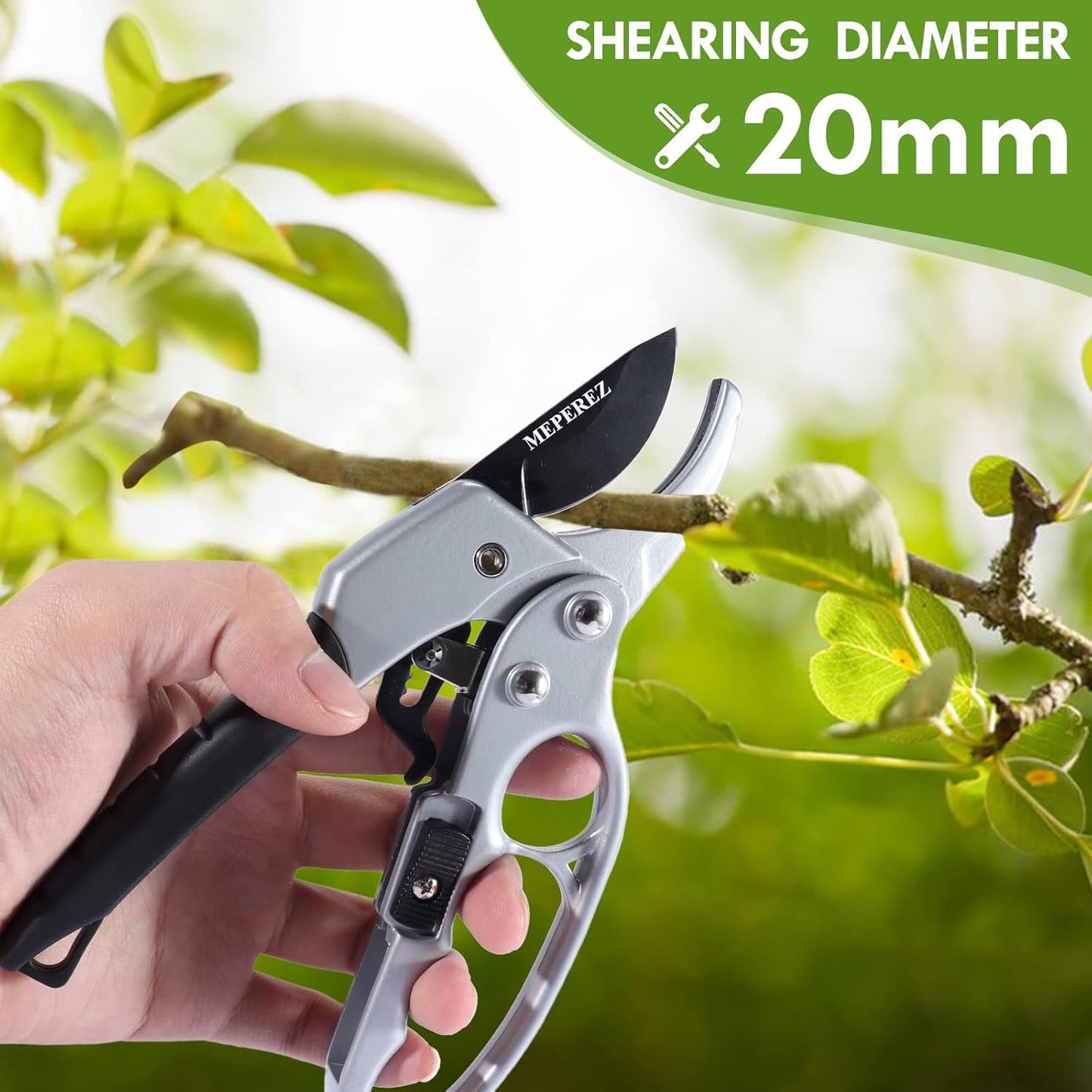 Premium Germany Pruning Shears, Work 3 Times Easier, Pruners Heady Duty, Sharp Garden Clippers Cut Fresh Flower, Hedge, Herb, Indoor Plants, Gardening Tools Scissors, Arthritis Weak Hand Snips