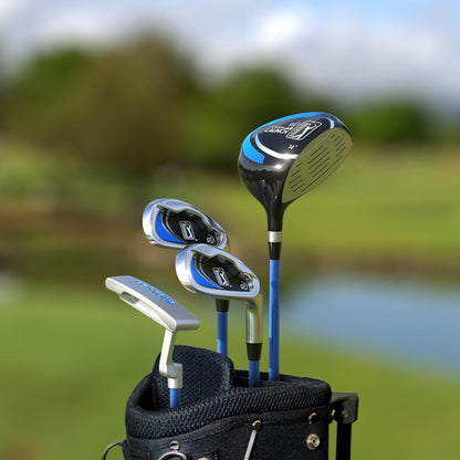 PGA Tour Youth Golf Club Set for Ages 8-12 & 12+ (4’8”–5’10”), Right and Left-Handed Kids Golf Sets – Beginner Junior Golf Clubs with Lightweight Stand Bag, Mallet Putter, Hybrid, Driver