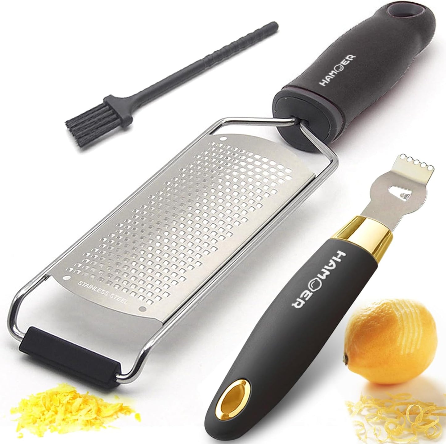 Lemon Citrus Zester Tool Cheese Grater for kitchenaid-Multipurpose grooved channel knife scraper,Stainless steel blade and ergonomically designed curved handle