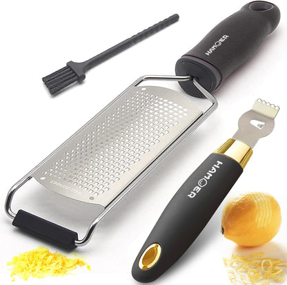 Lemon Citrus Zester Tool Cheese Grater for kitchenaid-Multipurpose grooved channel knife scraper,Stainless steel blade and ergonomically designed curved handle