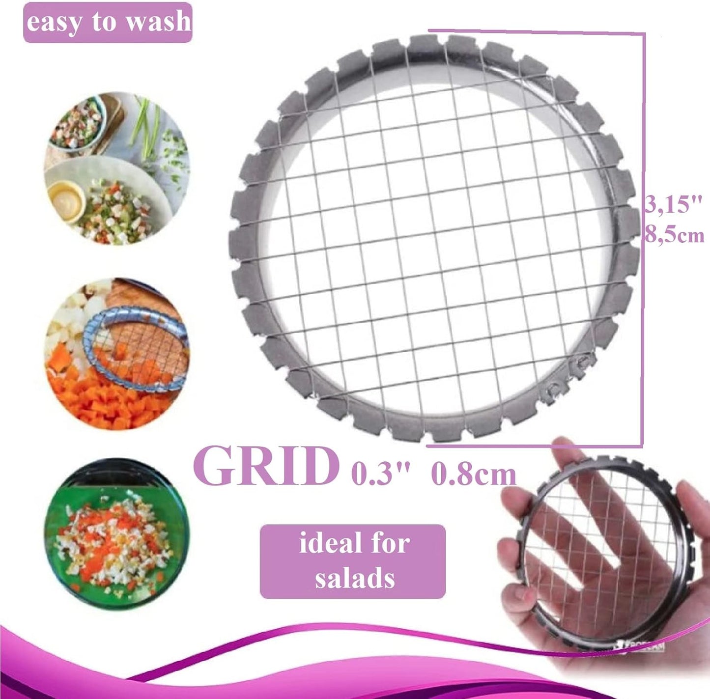 2 PCS Egg Chopper Hard Boiled Egg Slicers Fruit Salads Cutter Potato Cutter Egg Choper Hard Boiled Egg Slicers Fruit Cube - 2 PCS grid 0.3 inch