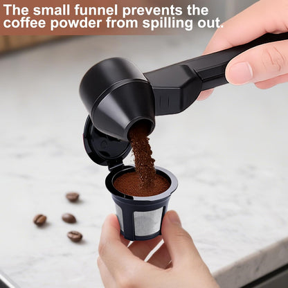 Palksky Coffee Scoop & Funnel for Reusable K Cup Refillable Coffee Pods, 2 Tablespoon Slide Coffee Measuring Funnel Scooper,1PCS