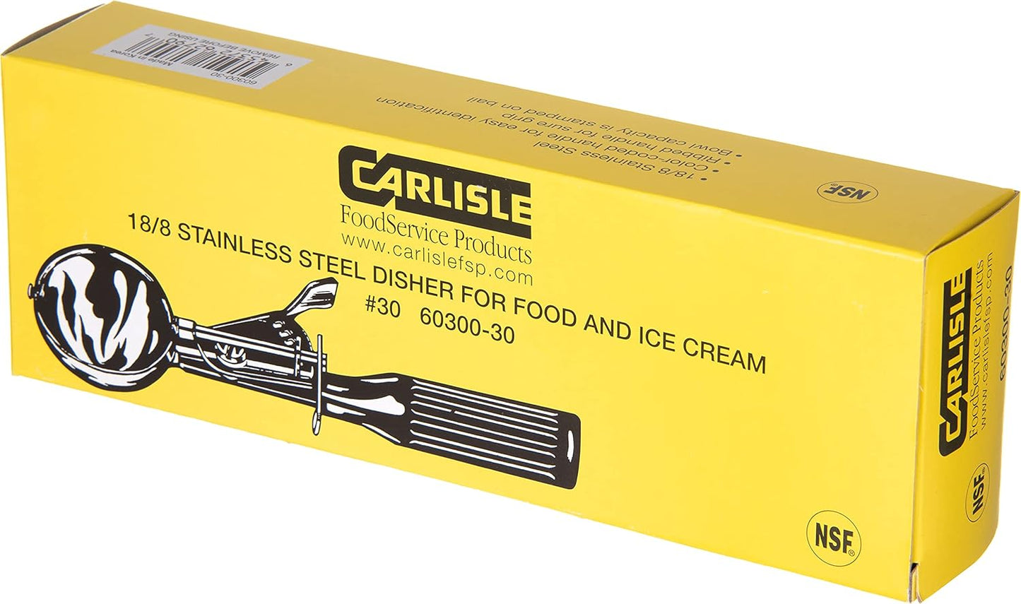 Carlisle FoodService Products 60300-30 Stainless Steel Portion Control Disher Scoop, 1.3 oz, Black, 1 Count